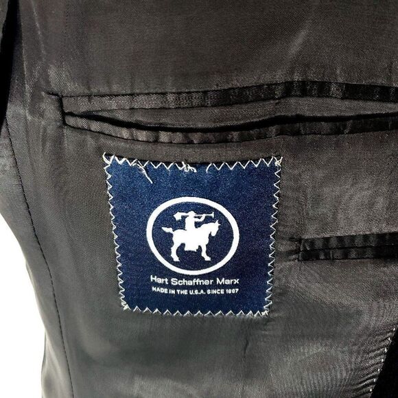 Hart Schaffner‎ Marx Wool 2 Button Blazer 44R Gray Suit Jacket - Picture 7 of 11